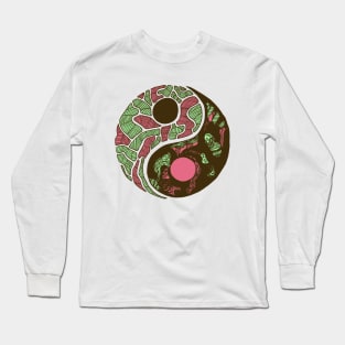 Pink Mint Abstract Yin Yang Long Sleeve T-Shirt